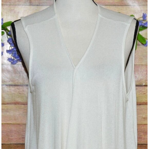 J. Jill Wearever Ivory Open Sleeveless Thin Knit Cardigan Sweater Size L - Picture 4 of 9